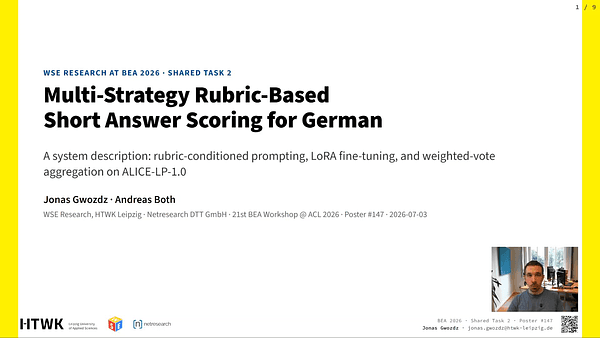Multi-Strategy Rubric-Based Short Answer Scoring for German