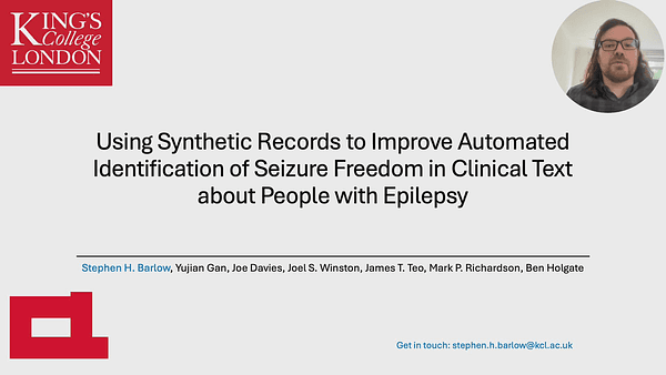 Using Synthetic Records to Improve Automated Identification of Seizure Freedom in Clinical Text about People with Epilepsy
