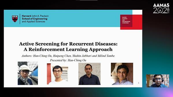 Active Screening for Recurrent Diseases: A Reinforcement Learning Approach