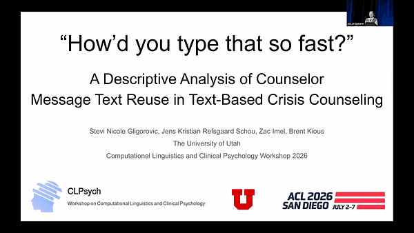 "How'd You Type That So Fast?" A Descriptive Analysis of Counselor Message Text Reuse in Text-Based Crisis Counseling