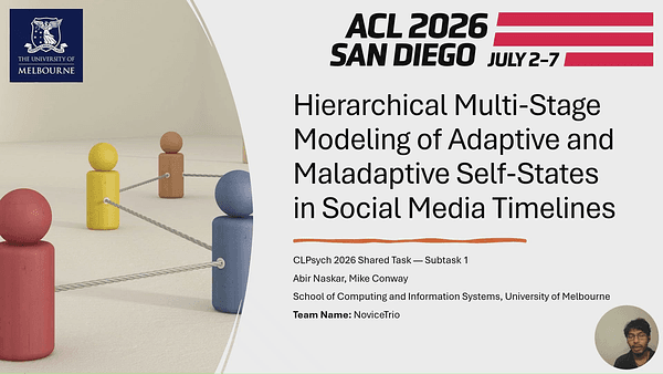 Hierarchical Multi-Stage Modeling of Adaptive and Maladaptive Self-States in Social Media Timelines