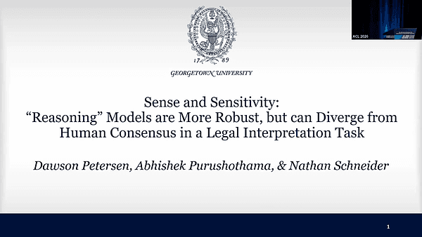 Sense and Sensitivity: “Reasoning” Models are More Robust, but can Diverge from Human Consensus in a Legal Interpretation Task