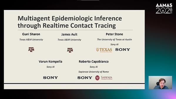 Multiagent Epidemiologic Inference through Realtime Contact Tracing