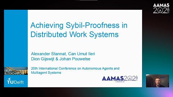 Achieving Sybil-Proofness in Distributed Work Systems