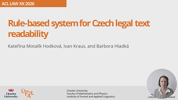 Rules-based system for Czech legal text readability
