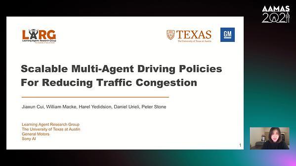Scalable Multiagent Driving Policies for Reducing Traffic Congestion