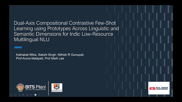 Dual-Axis Compositional Contrastive Few-Shot Learning using Prototypes Across Linguistic and Semantic Dimensions for Indic Low-Resource Multilingual NLU