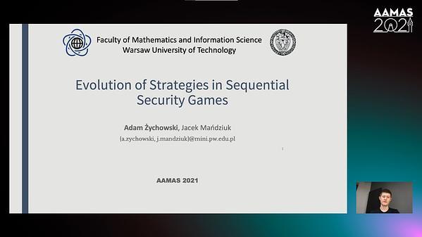 Evolution of Strategies in Sequential Security Games