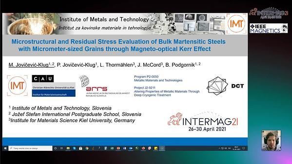 Microstructural and Residual Stress Evaluation of Bulk Martensitic Steels with Micrometer-sized Grains through Magneto-optical Kerr Effect