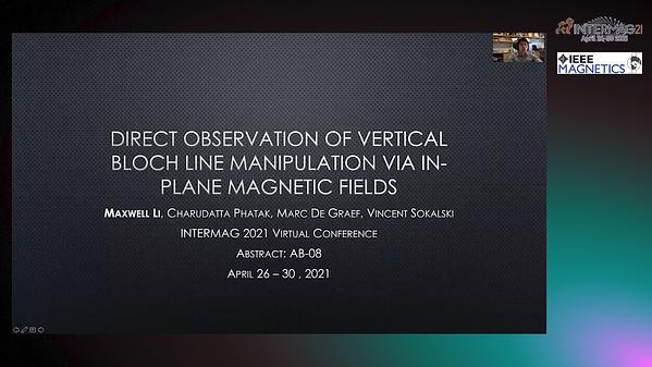 Direct observation of vertical Bloch line manipulation via in-plane magnetic fields