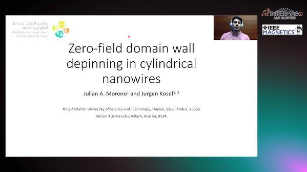 Anisotropic Magnetoresistance Zero-Field Domain Wall Depinning in Cylindrical Nanowires
