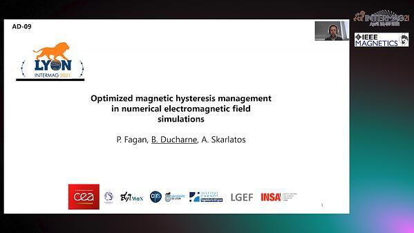 Optimized magnetic hysteresis management for electromagnetic space discretization simulation tool.