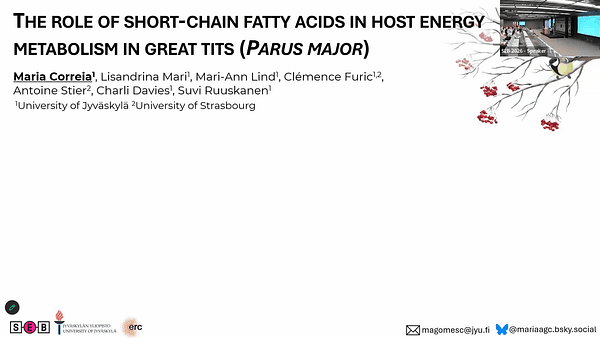 The role of short-chain fatty acids in host energy metabolism in great tits (Parus major)