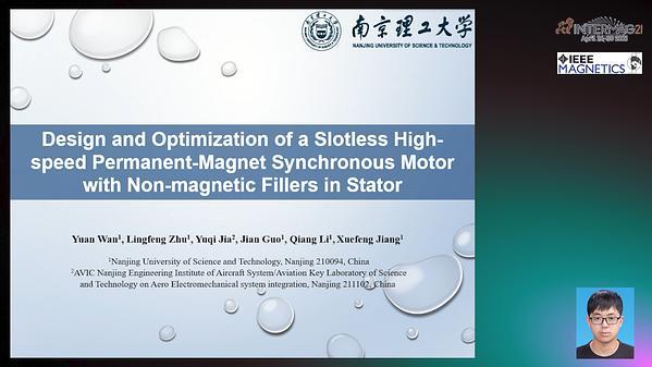  Design and Optimization of a Slotless High-speed Permanent-Magnet Synchronous Motor with Non-magnetic Fillers in Stator