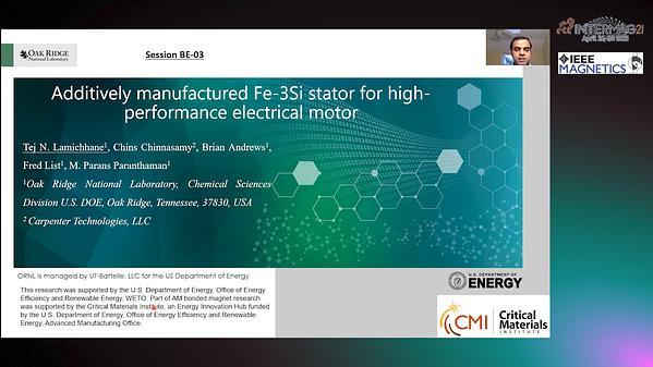  Additively manufactured Fe-3Si stator for high-performance electrical motor