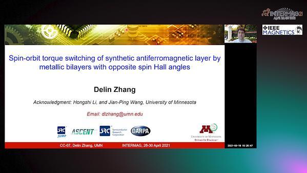  Spin-orbit torque switching of synthetic antiferromagnetic layer by metallic bilayers with opposite spin Hall angles