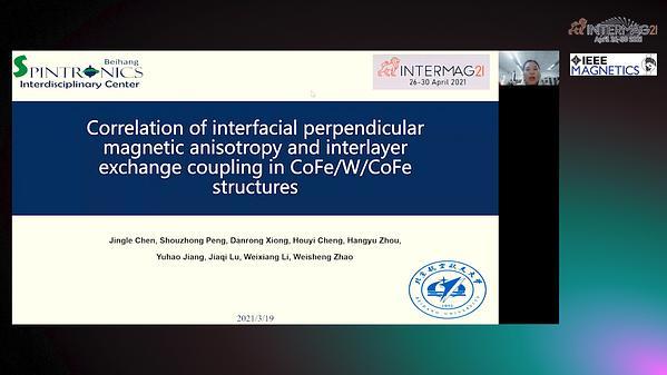  Correlation of interfacial perpendicular magnetic anisotropy and interlayer exchange coupling in CoFe/W/CoFe structures