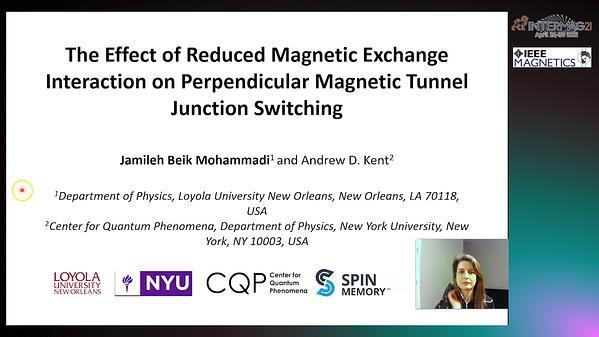  The Effect of Reduced Exchange Interactions on Switching of Perpendicular Magnetic Tunnel Junctions