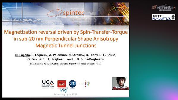  Magnetization reversal driven by spin-transfer-torque in sub-20 nm perpendicular shape anisotropy magnetic tunnel junctions