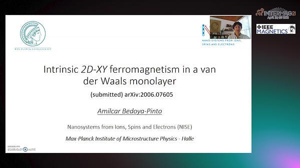  Intrinsic 2DXY ferromagnetism in a van der Waals monolayer grown by molecular beam epitaxy