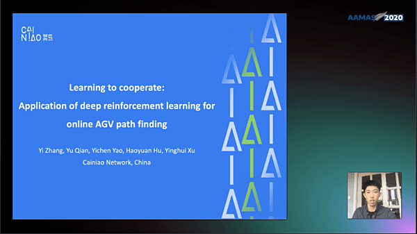 Learning to Cooperate: Application of Deep Reinforcement Learning for Online AGV Path Finding