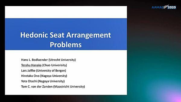 Hedonic Seat Arrangement Problems
