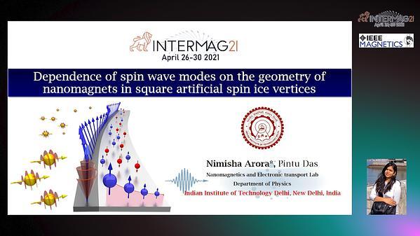  Dependence of spin wave modes on the geometry of nanomagnets in square artificial spin ice vertices