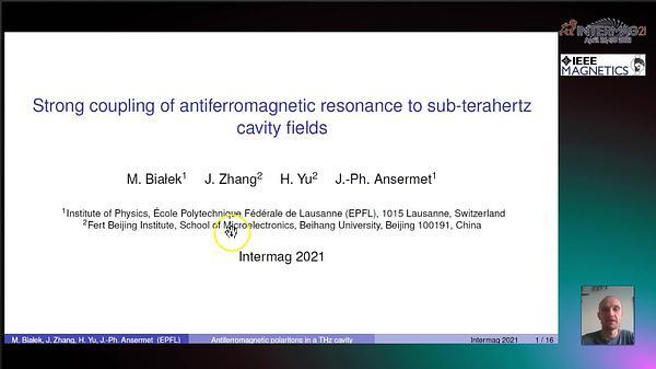  Strong coupling of antiferromagnetic resonance with sub-THz cavity fields