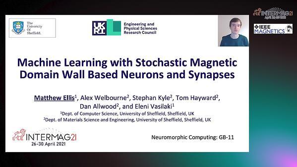  Machine Learning with Stochastic Magnetic Domain Wall Based Neurons and Synapses