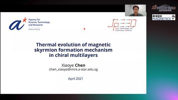  Thermal Evolution of Magnetic Skyrmion Formation Mechanism in Chiral Multilayers