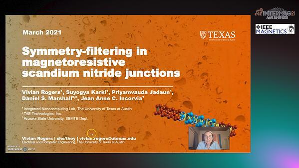  Large magnetoresistance in symmetry-filtering scandium nitride junctions using first principles