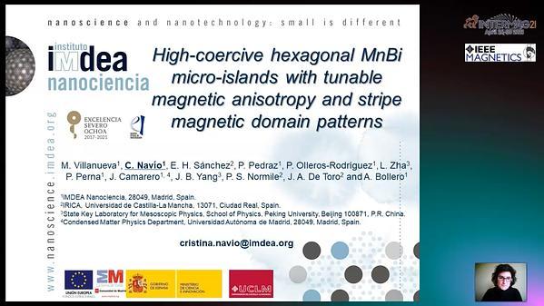  High-coercive hexagonal MnBi micro-islands with tunable magnetic anisotropy and stripe magnetic domain patterns