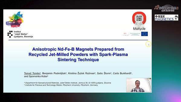  Anisotropic Nd-Fe-B Magnets Prepared from Recycled Jet-Milled Powders with Spark-Plasma Sintering Technique