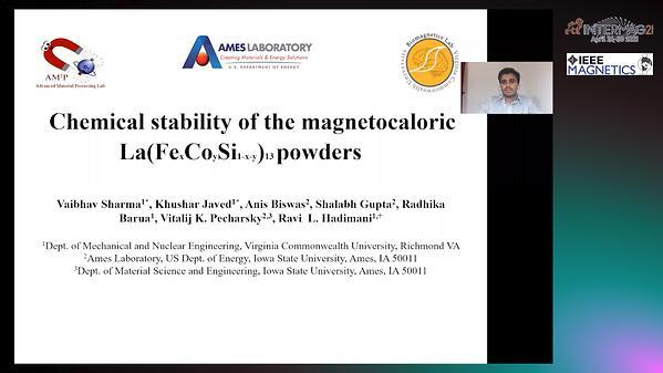  Chemical stability of magnetocaloric La(FexCoySi1-x-y)13 particles