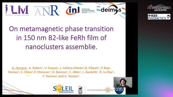  On metamagnetic phase transition in 150 nm B2-like FeRh film of nanoclusters assembled.