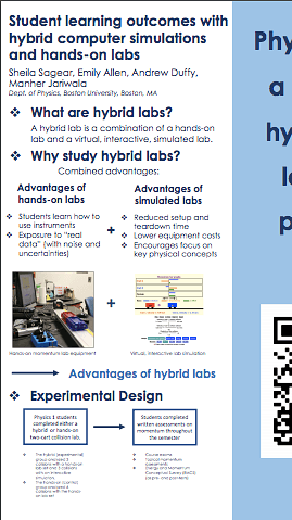 Student learning outcomes with hybrid computer simulations and hands-on labs - Poster