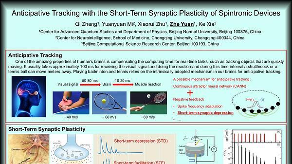 Anticipative Tracking with the Short-Term Synaptic Plasticity of Spintronic Devices