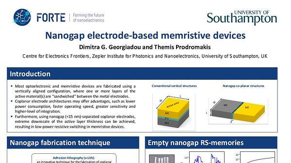 Nanogap electrode-based memristive devices