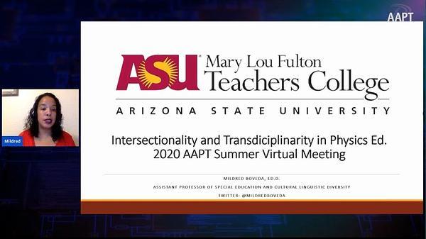 Intersectionality and Transdisciplinarity in Physics Ed.