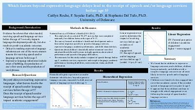 Which factors beyond expressive language delays lead to the receipt of speech and/or language services before age 5?