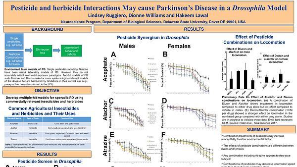 Pesticide and Herbicide Interactions may cause Parkinson's Disease in a Drosophila Model