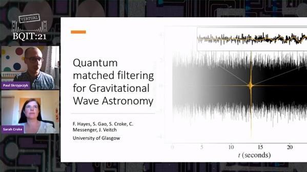 Quantum matched filtering for Gravitational Wave Astronomy