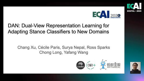 DAN: Dual-View Representation Learning for Adapting Stance Classifiers to New Domains