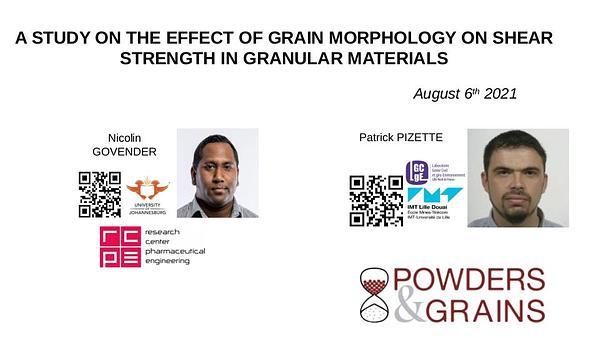 A study on the effect of grain morphology on shear strength in granular materials