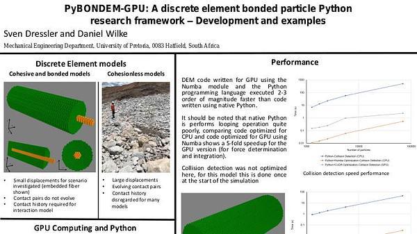PyBONDEM-GPU: a discrete element bonded particle Python research framework – Development and examples