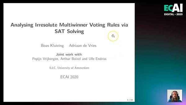 Analysing Irresolute Multiwinner Voting Rules via SAT solving
