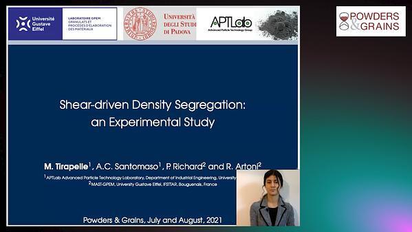 Shear-driven density segregation: an experimental study
