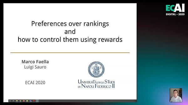 Preferences over rankings and how to control them using rewards