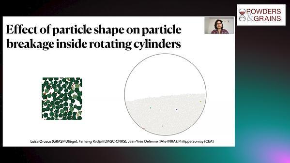 Effect of particle shape on particle breakage inside rotating cylinders