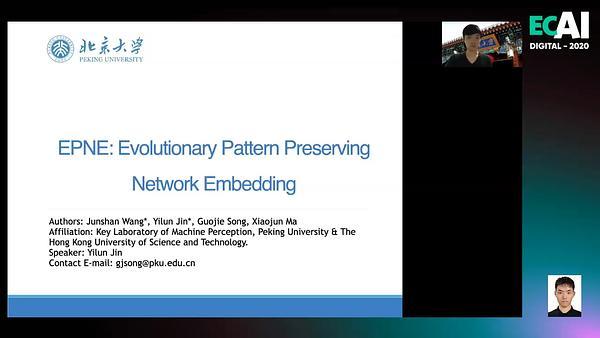 EPNE: Evolutionary Pattern Preserving Network Embedding